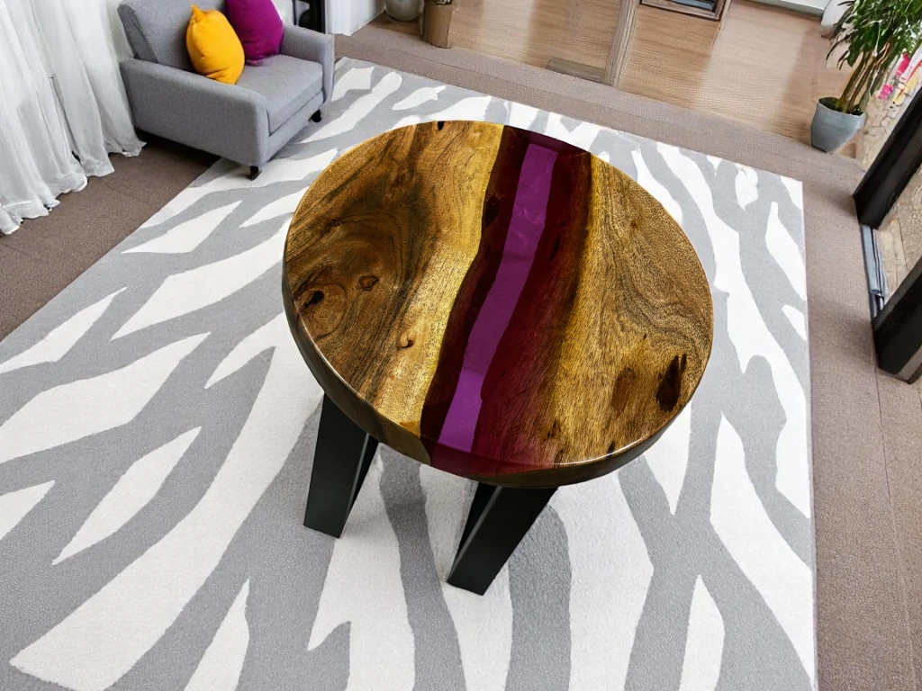 Personalized Pink Epoxy River Table Top Home Decor 